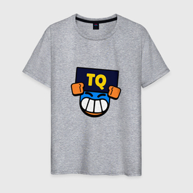 Мужская футболка хлопок с принтом Значок болельщика TQ Brawl Stars в Кировске, 100% хлопок | прямой крой, круглый вырез горловины, длина до линии бедер, слегка спущенное плечо. | 