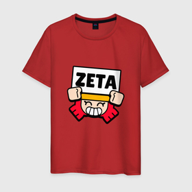 Мужская футболка хлопок с принтом Значок болельщика Zeta Brawl Stars в Белгороде, 100% хлопок | прямой крой, круглый вырез горловины, длина до линии бедер, слегка спущенное плечо. | 