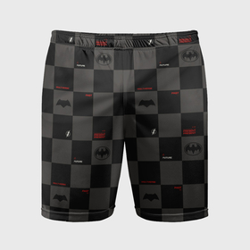 Мужские шорты спортивные с принтом Flash and Batman pattern squares ,  |  | 
