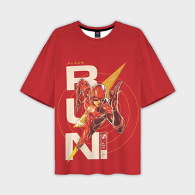 Мужская футболка oversize 3D с принтом The Flash run ,  |  | Тематика изображения на принте: 
