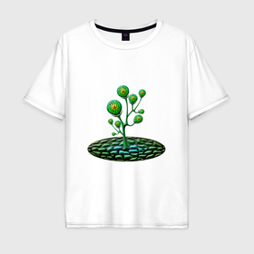 Мужская футболка хлопок Oversize с принтом Инопланетная жизнь в Петрозаводске, 100% хлопок | свободный крой, круглый ворот, “спинка” длиннее передней части | Тематика изображения на принте: 