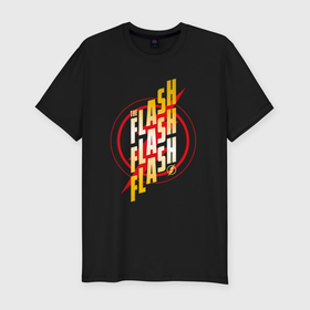 Мужская футболка хлопок Slim с принтом Flash x3 , 92% хлопок, 8% лайкра | приталенный силуэт, круглый вырез ворота, длина до линии бедра, короткий рукав | 
