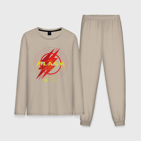 Мужская пижама с лонгсливом хлопок с принтом The Flash logotype в Екатеринбурге,  |  | 