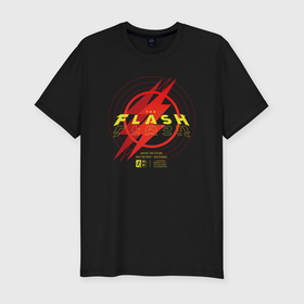Мужская футболка хлопок Slim с принтом The Flash logotype , 92% хлопок, 8% лайкра | приталенный силуэт, круглый вырез ворота, длина до линии бедра, короткий рукав | 
