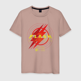 Мужская футболка хлопок с принтом The Flash logotype в Санкт-Петербурге, 100% хлопок | прямой крой, круглый вырез горловины, длина до линии бедер, слегка спущенное плечо. | 