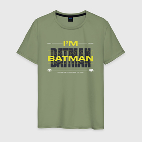 Мужская футболка хлопок с принтом Im Batman 2023 в Курске, 100% хлопок | прямой крой, круглый вырез горловины, длина до линии бедер, слегка спущенное плечо. | 