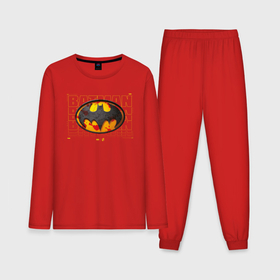 Мужская пижама с лонгсливом хлопок с принтом Batman logo 2023 ,  |  | Тематика изображения на принте: 
