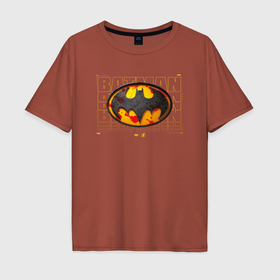 Мужская футболка хлопок Oversize с принтом Batman logo 2023 в Курске, 100% хлопок | свободный крой, круглый ворот, “спинка” длиннее передней части | 