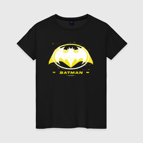 Светящаяся женская футболка с принтом 2023 logo Batman в Екатеринбурге,  |  | Тематика изображения на принте: 