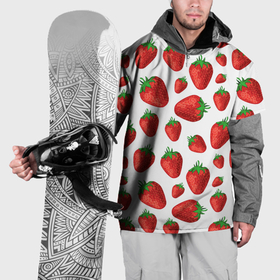 Накидка на куртку 3D с принтом Strawberries in sour cream в Екатеринбурге, 100% полиэстер |  | 