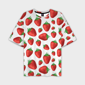 Мужская футболка oversize 3D с принтом Strawberries in sour cream в Екатеринбурге,  |  | 
