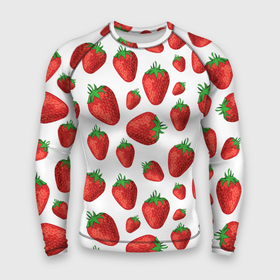 Мужской рашгард 3D с принтом Strawberries in sour cream ,  |  | 