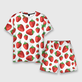 Мужской костюм с шортами 3D с принтом Strawberries in sour cream в Тюмени,  |  | 