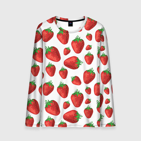 Мужской лонгслив 3D с принтом Strawberries in sour cream в Петрозаводске, 100% полиэстер | длинные рукава, круглый вырез горловины, полуприлегающий силуэт | 