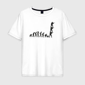 Мужская футболка хлопок Oversize с принтом CS evolution в Санкт-Петербурге, 100% хлопок | свободный крой, круглый ворот, “спинка” длиннее передней части | 