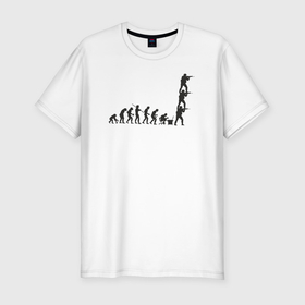 Мужская футболка хлопок Slim с принтом CS evolution в Тюмени, 92% хлопок, 8% лайкра | приталенный силуэт, круглый вырез ворота, длина до линии бедра, короткий рукав | Тематика изображения на принте: 
