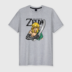Мужская футболка хлопок Slim с принтом The Legend of Zelda   Tears of the Kingdom в Екатеринбурге, 92% хлопок, 8% лайкра | приталенный силуэт, круглый вырез ворота, длина до линии бедра, короткий рукав | Тематика изображения на принте: 