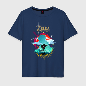 Мужская футболка хлопок Oversize с принтом The Legend of Zelda   Link в Санкт-Петербурге, 100% хлопок | свободный крой, круглый ворот, “спинка” длиннее передней части | 