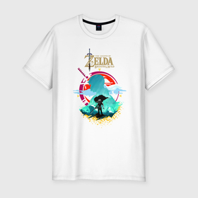 Мужская футболка хлопок Slim с принтом The Legend of Zelda   Link в Белгороде, 92% хлопок, 8% лайкра | приталенный силуэт, круглый вырез ворота, длина до линии бедра, короткий рукав | Тематика изображения на принте: 