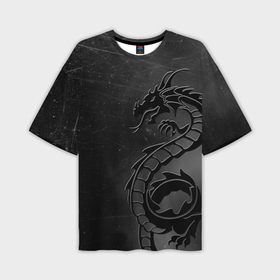 Мужская футболка oversize 3D с принтом Дракон в дыму в Тюмени,  |  | Тематика изображения на принте: 