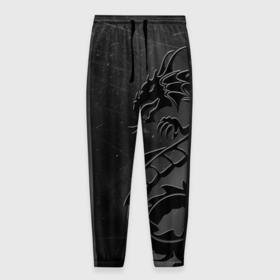 Мужские брюки 3D с принтом Дракон в дыму в Тюмени, 100% полиэстер | манжеты по низу, эластичный пояс регулируется шнурком, по бокам два кармана без застежек, внутренняя часть кармана из мелкой сетки | 