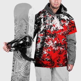 Накидка на куртку 3D с принтом Красная и белая краска в Екатеринбурге, 100% полиэстер |  | 