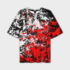 Мужская футболка oversize 3D с принтом Красная и белая краска в Белгороде,  |  | Тематика изображения на принте: 