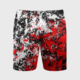 Мужские шорты спортивные с принтом Красная и белая краска в Санкт-Петербурге,  |  | Тематика изображения на принте: 