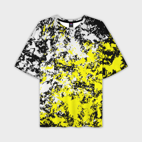 Мужская футболка oversize 3D с принтом Белая и жёлтая краска ,  |  | 