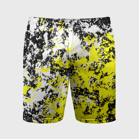 Мужские шорты спортивные с принтом Белая и жёлтая краска в Курске,  |  | 