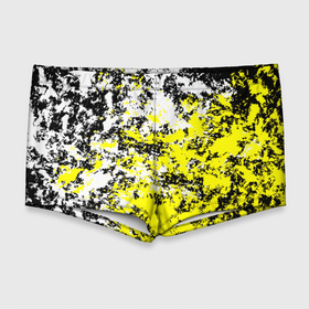 Мужские купальные плавки 3D с принтом Белая и жёлтая краска в Белгороде, Полиэстер 85%, Спандекс 15% |  | Тематика изображения на принте: 