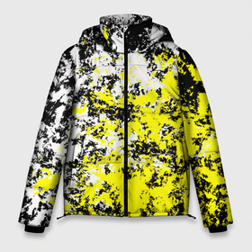 Мужская зимняя куртка 3D с принтом Белая и жёлтая краска в Екатеринбурге, верх — 100% полиэстер; подкладка — 100% полиэстер; утеплитель — 100% полиэстер | длина ниже бедра, свободный силуэт Оверсайз. Есть воротник-стойка, отстегивающийся капюшон и ветрозащитная планка. 

Боковые карманы с листочкой на кнопках и внутренний карман на молнии. | 