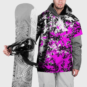 Накидка на куртку 3D с принтом Белая и розовая краска в Кировске, 100% полиэстер |  | Тематика изображения на принте: 
