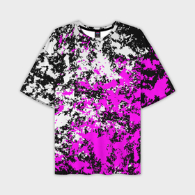 Мужская футболка oversize 3D с принтом Белая и розовая краска в Кировске,  |  | 