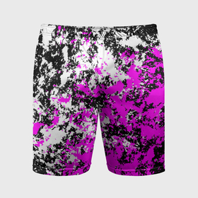 Мужские шорты спортивные с принтом Белая и розовая краска в Курске,  |  | 