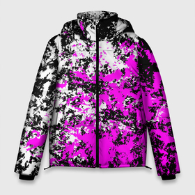 Мужская зимняя куртка 3D с принтом Белая и розовая краска в Курске, верх — 100% полиэстер; подкладка — 100% полиэстер; утеплитель — 100% полиэстер | длина ниже бедра, свободный силуэт Оверсайз. Есть воротник-стойка, отстегивающийся капюшон и ветрозащитная планка. 

Боковые карманы с листочкой на кнопках и внутренний карман на молнии. | Тематика изображения на принте: 