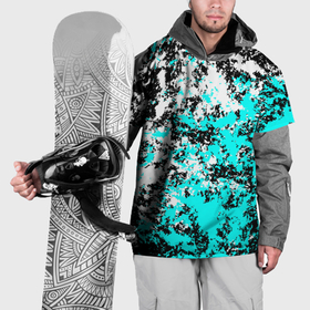 Накидка на куртку 3D с принтом Белая и бирюзовая краска в Курске, 100% полиэстер |  | Тематика изображения на принте: 