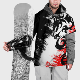 Накидка на куртку 3D с принтом Дракон трайбл , 100% полиэстер |  | Тематика изображения на принте: 