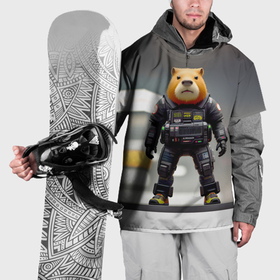 Накидка на куртку 3D с принтом Капи полицейский   киберпанк   нейросеть в Тюмени, 100% полиэстер |  | Тематика изображения на принте: 