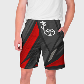 Мужские шорты 3D с принтом Toyota sports racing в Санкт-Петербурге,  полиэстер 100% | прямой крой, два кармана без застежек по бокам. Мягкая трикотажная резинка на поясе, внутри которой широкие завязки. Длина чуть выше колен | 