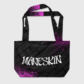 Пляжная сумка 3D с принтом Maneskin rock legends: надпись и символ в Екатеринбурге, 100% полиэстер | застегивается на металлическую кнопку; внутренний карман застегивается на молнию. Стенки укреплены специальным мягким материалом, чтобы защитить содержимое от несильных ударов
 | 