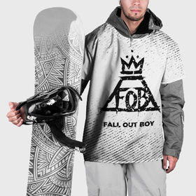 Накидка на куртку 3D с принтом Fall Out Boy с потертостями на светлом фоне , 100% полиэстер |  | 