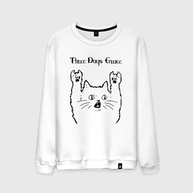 Мужской свитшот хлопок с принтом Three Days Grace   rock cat в Тюмени, 100% хлопок |  | 