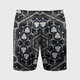 Мужские шорты спортивные с принтом Чёрный квантовый паттерн в Белгороде,  |  | Тематика изображения на принте: 