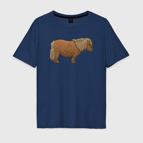 Мужская футболка хлопок Oversize с принтом Шетлендский красивый пони в Кировске, 100% хлопок | свободный крой, круглый ворот, “спинка” длиннее передней части | 