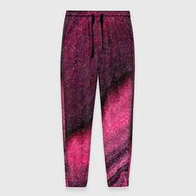 Мужские брюки 3D с принтом Блёстки розовые в Кировске, 100% полиэстер | манжеты по низу, эластичный пояс регулируется шнурком, по бокам два кармана без застежек, внутренняя часть кармана из мелкой сетки | 