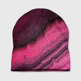 Шапка 3D с принтом Блёстки розовые в Тюмени, 100% полиэстер | универсальный размер, печать по всей поверхности изделия | 