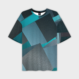 Мужская футболка oversize 3D с принтом Абстрактные ребристые кубы ,  |  | Тематика изображения на принте: 