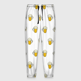 Мужские брюки 3D с принтом Кружки с пивом в Белгороде, 100% полиэстер | манжеты по низу, эластичный пояс регулируется шнурком, по бокам два кармана без застежек, внутренняя часть кармана из мелкой сетки | 