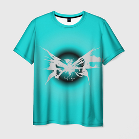 Мужская футболка 3D с принтом Сияние бабочки   черный   коллекция Хуф и Ся в Курске, 100% полиэфир | прямой крой, круглый вырез горловины, длина до линии бедер | Тематика изображения на принте: 